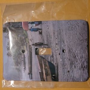 Decorative light switch plate cover.  Beach scenery.